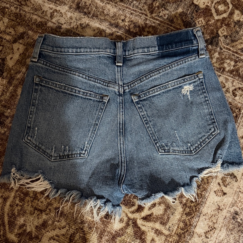 Abercrombie & Fitch Blue Distressed Jean Shorts - Picture 2 of 2
